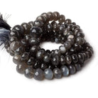 8-13mm Platinum Grey Moonstone faceted rondelles 15 inch 58 beads AA - Beadsofcambay.com