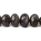 8-13mm Platinum Grey Moonstone faceted rondelles 15 inch 58 beads AA - Beadsofcambay.com