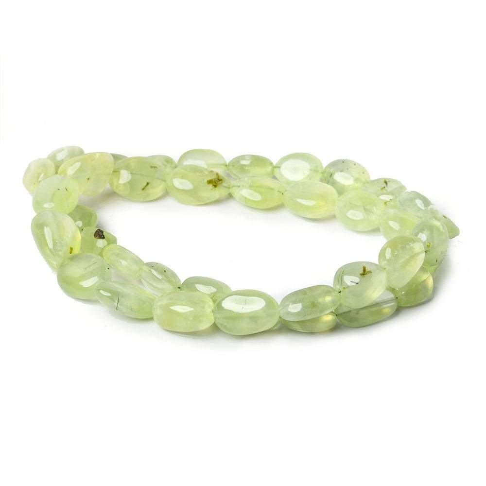 8-13mm Prehnite Beads Straight Drill Plain Nuggets 14.5 inch 39 pcs - Beadsofcambay.com