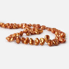8-13mm Pumpkin Orange Keshi Top Drilled Freshwater Pearls, 15.5 inch, 75 pieces - Beadsofcambay.com