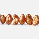 8-13mm Pumpkin Orange Keshi Top Drilled Freshwater Pearls, 15.5 inch, 75 pieces - Beadsofcambay.com