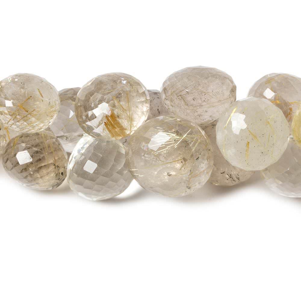 8-13mm Rutilated Quartz Beads Candy Kiss Briolette 7 inch 36 pieces - Beadsofcambay.com