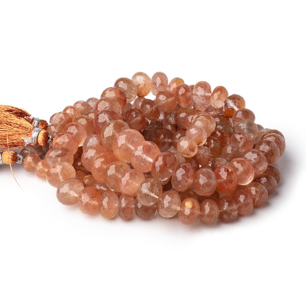 8-13mm Rutilated Quartz Faceted Rondelle Beads 16 inch 55 pieces - Beadsofcambay.com