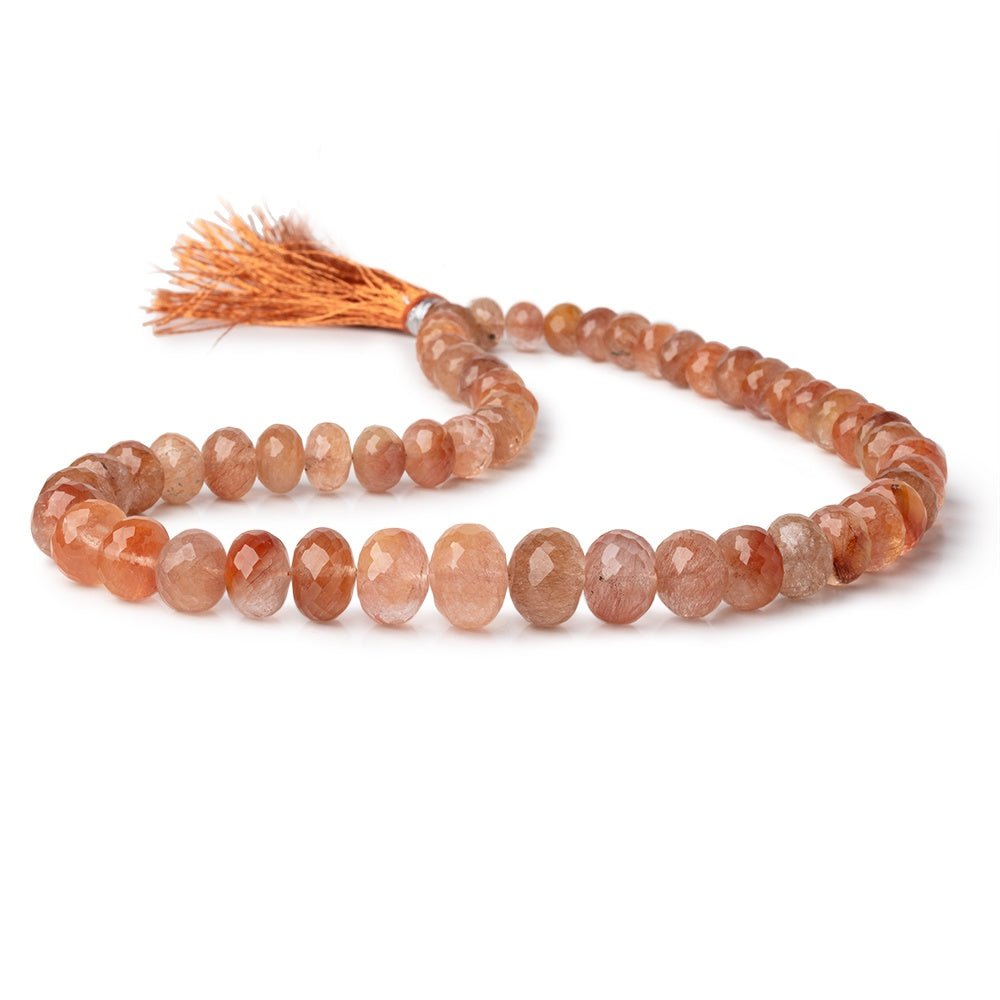 8-13mm Rutilated Quartz Faceted Rondelle Beads 16 inch 55 pieces - Beadsofcambay.com
