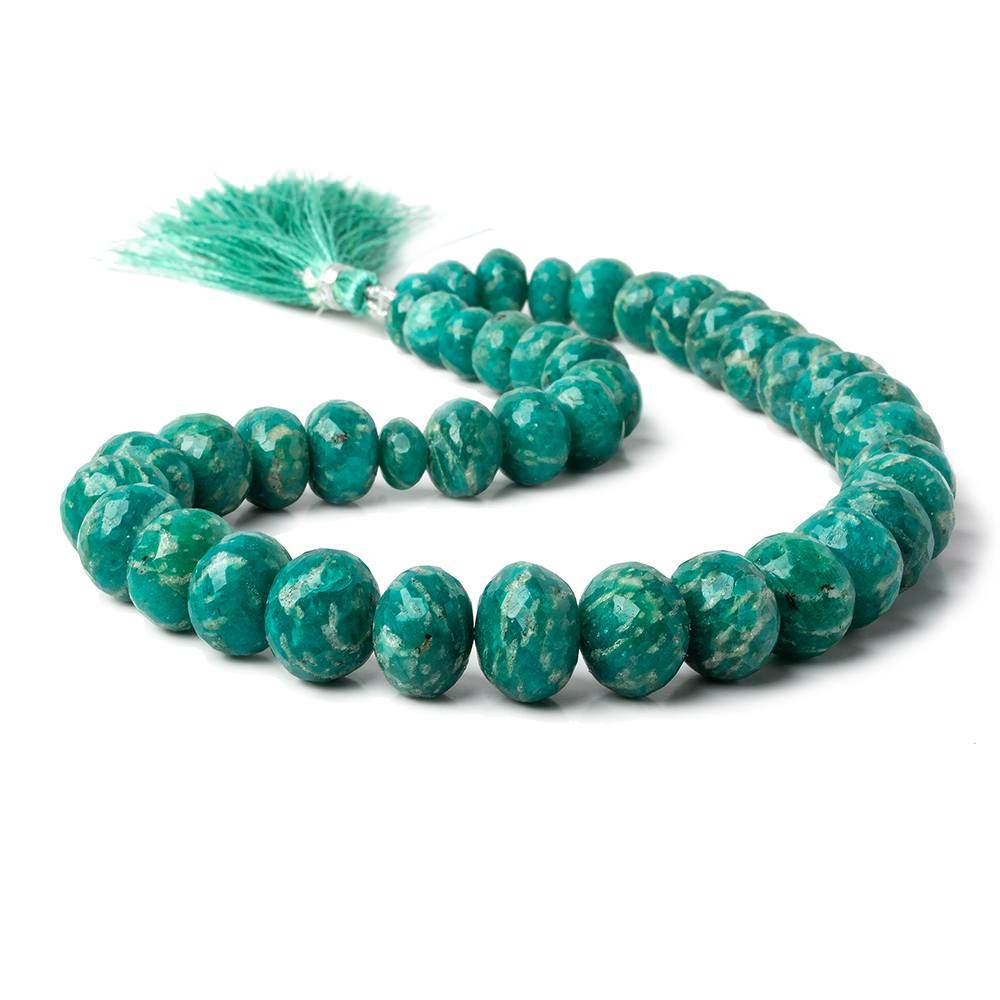 8-14mm Amazonite faceted rondelle beads 14 inch 42 pieces - Beadsofcambay.com
