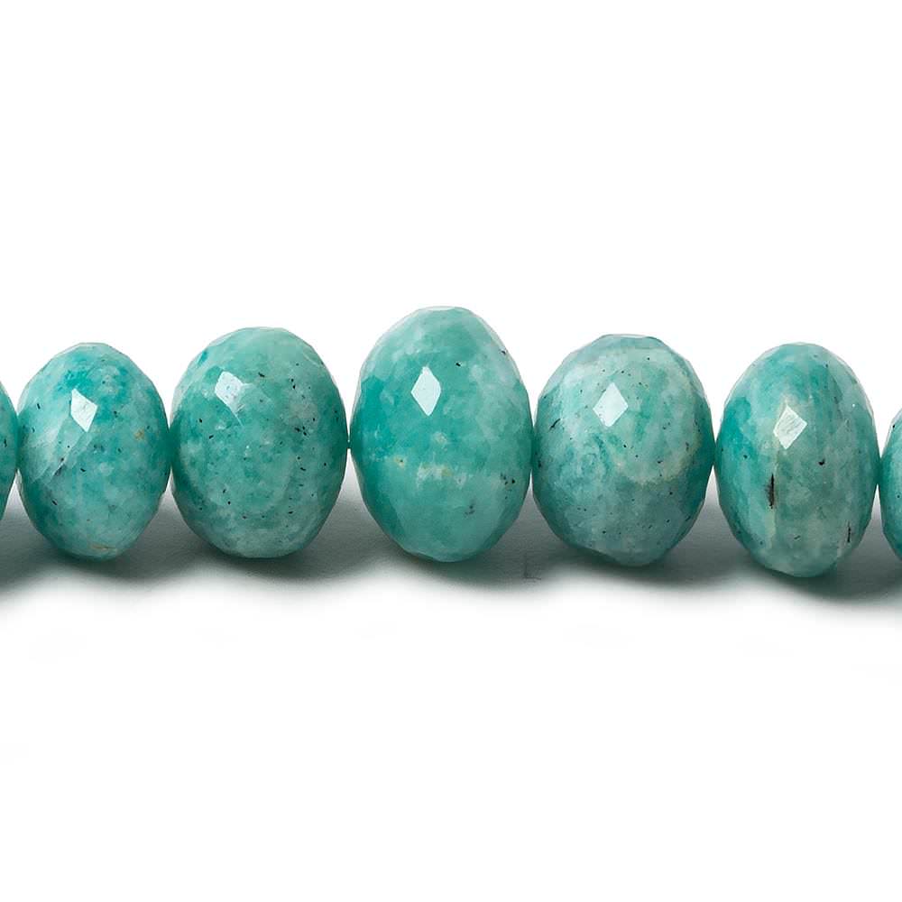 8-14mm Amazonite faceted rondelle beads 14 inch 42 pieces - Beadsofcambay.com