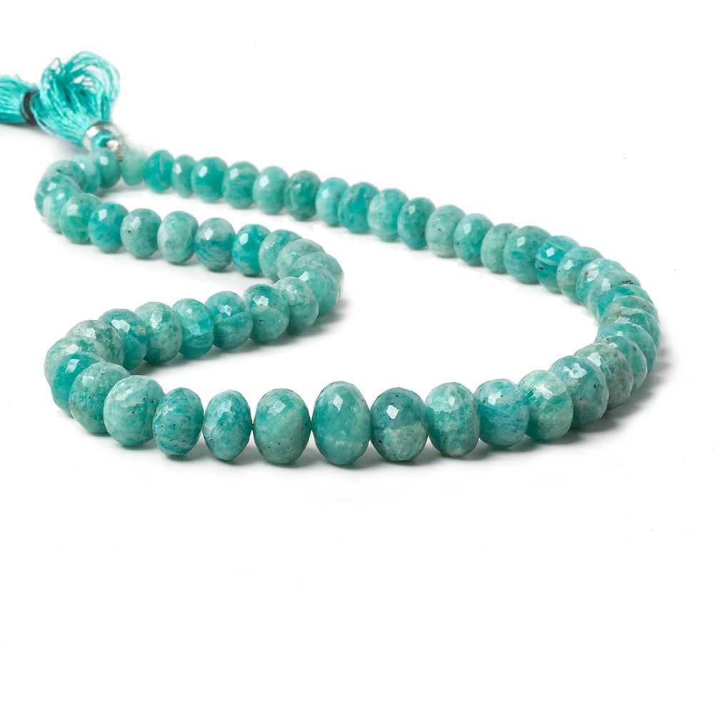 8-14mm Amazonite faceted rondelle beads 14 inch 42 pieces - Beadsofcambay.com