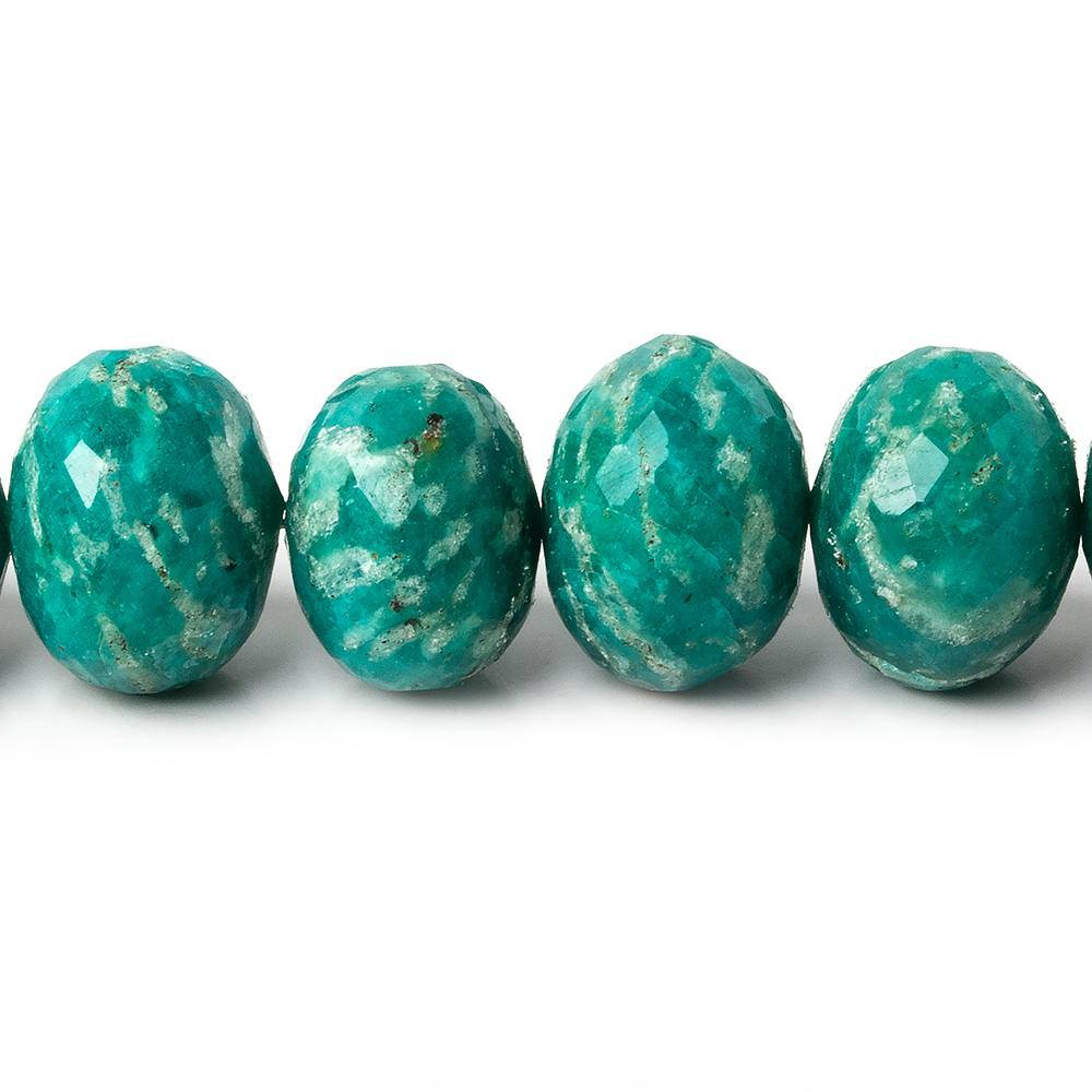 8-14mm Amazonite faceted rondelle beads 14 inch 42 pieces - Beadsofcambay.com
