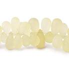 8-14mm Frosted Lemon Quartz Plain Tear Drop Beads 8 inch 74 pieces - Beadsofcambay.com