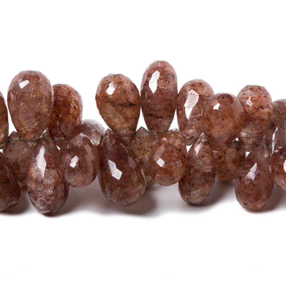 8-14mm Ferrous Quartz Faceted Tear Drop Beads 7.75 inch 72 pieces - Beadsofcambay.com