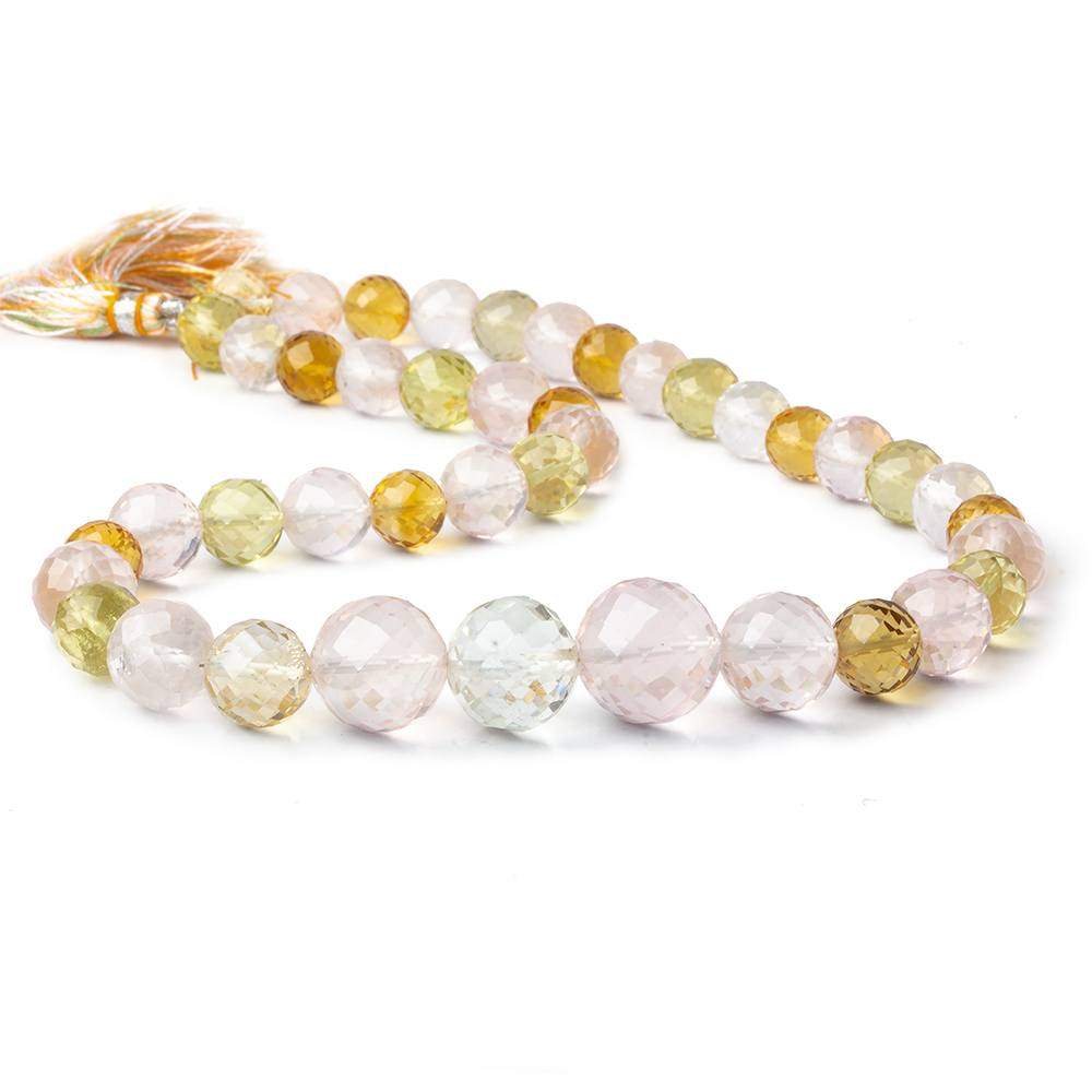 8-14mm Multi Gemstone Faceted Round Beads 14.5 inch 24 pieces - Beadsofcambay.com