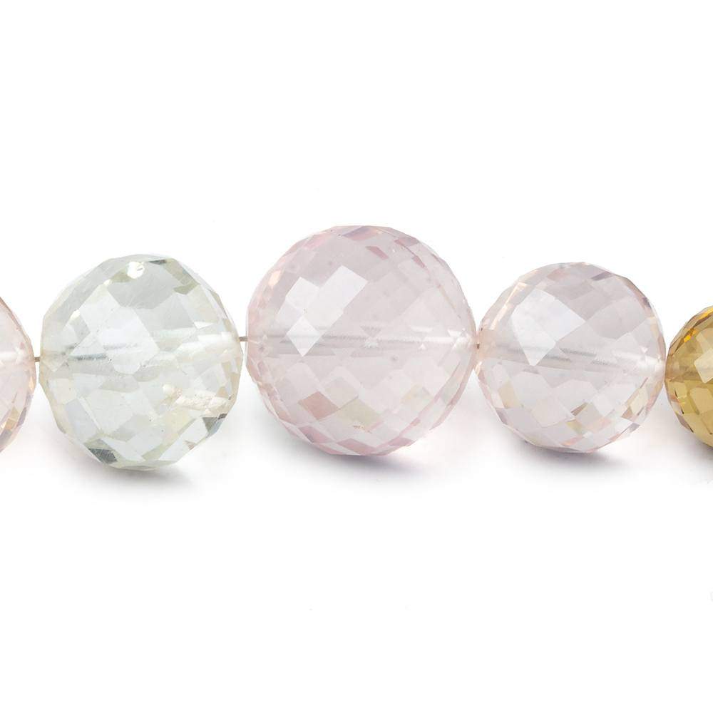 8-14mm Multi Gemstone Faceted Round Beads 14.5 inch 24 pieces - Beadsofcambay.com