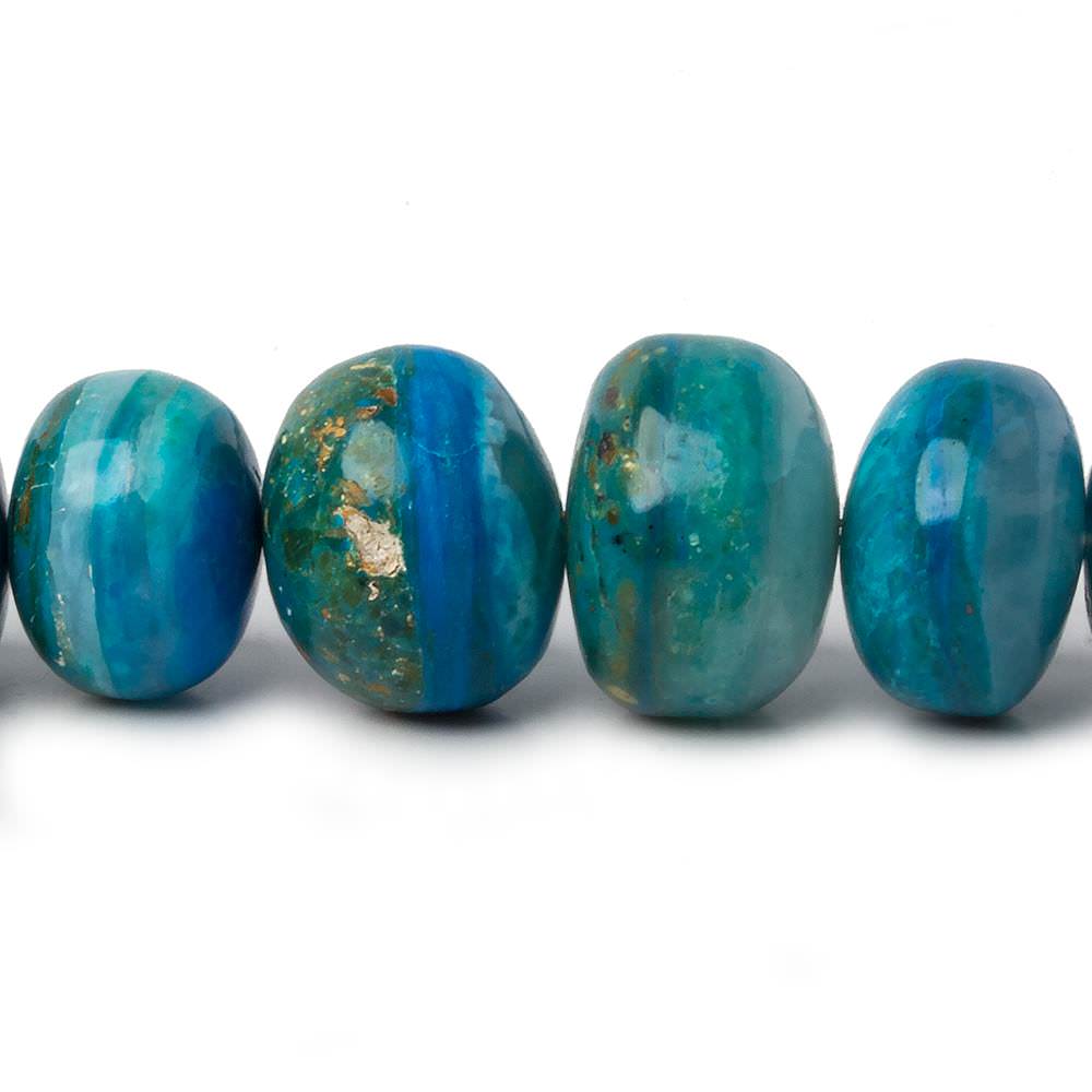 8-14mm Peruvian Blue Opal plain rondelle beads 20 inch 70 pieces A - Beadsofcambay.com