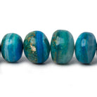 8-14mm Peruvian Blue Opal plain rondelle beads 20 inch 70 pieces A - Beadsofcambay.com