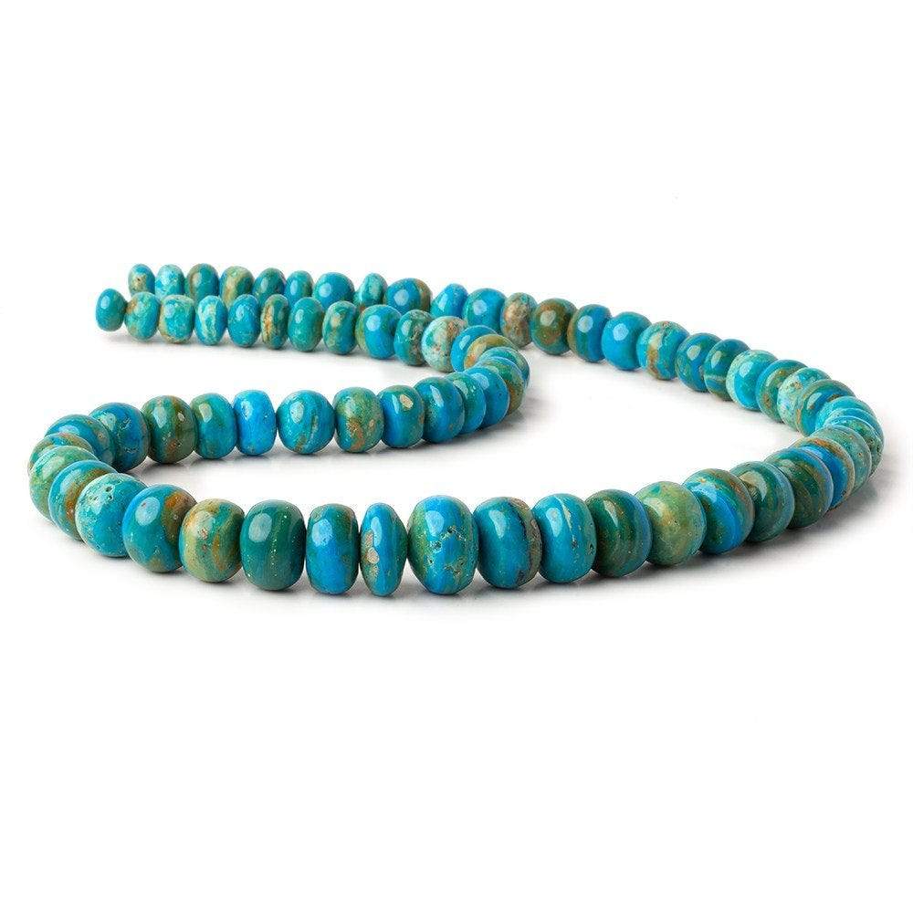 8-14mm Peruvian Blue Opal plain rondelle beads 20 inch 70 pieces A - Beadsofcambay.com