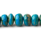 8-14mm Peruvian Blue Opal plain rondelle beads 20 inch 70 pieces A - Beadsofcambay.com