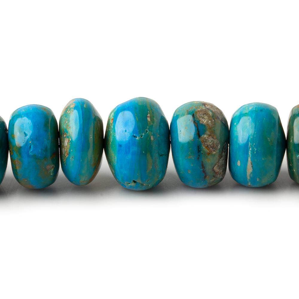 8-14mm Peruvian Blue Opal plain rondelle beads 20 inch 70 pieces A - Beadsofcambay.com