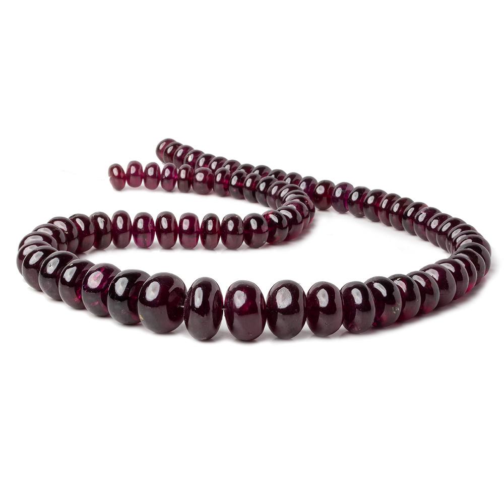 8-14mm Rhodolite Garnet plain rondelle beads 17 inch 74 AAA - Beadsofcambay.com