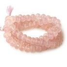 8-14mm Rose Quartz hand carved Melon rondelles 15 inch 61 beads - Beadsofcambay.com