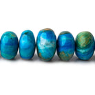 8 - 15.5mm Peruvian Blue Opalina plain rondelles 17.5 inch 64 beads AAA - Beadsofcambay.com