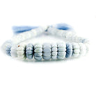 8 - 15mm Denim Blue Opal Carved Melon Beads 10 inch 51 pieces - Beadsofcambay.com