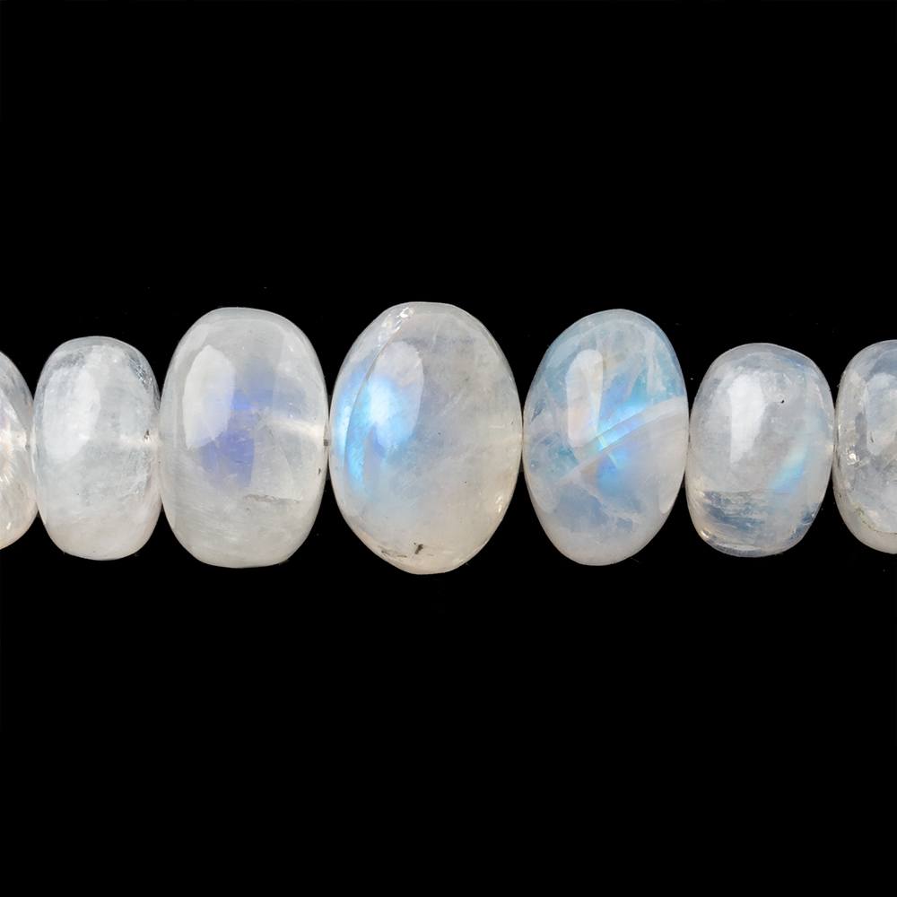 8-15mm Rainbow Moonstone plain rondelles 18 inch 82 beads AAA grade - Beadsofcambay.com