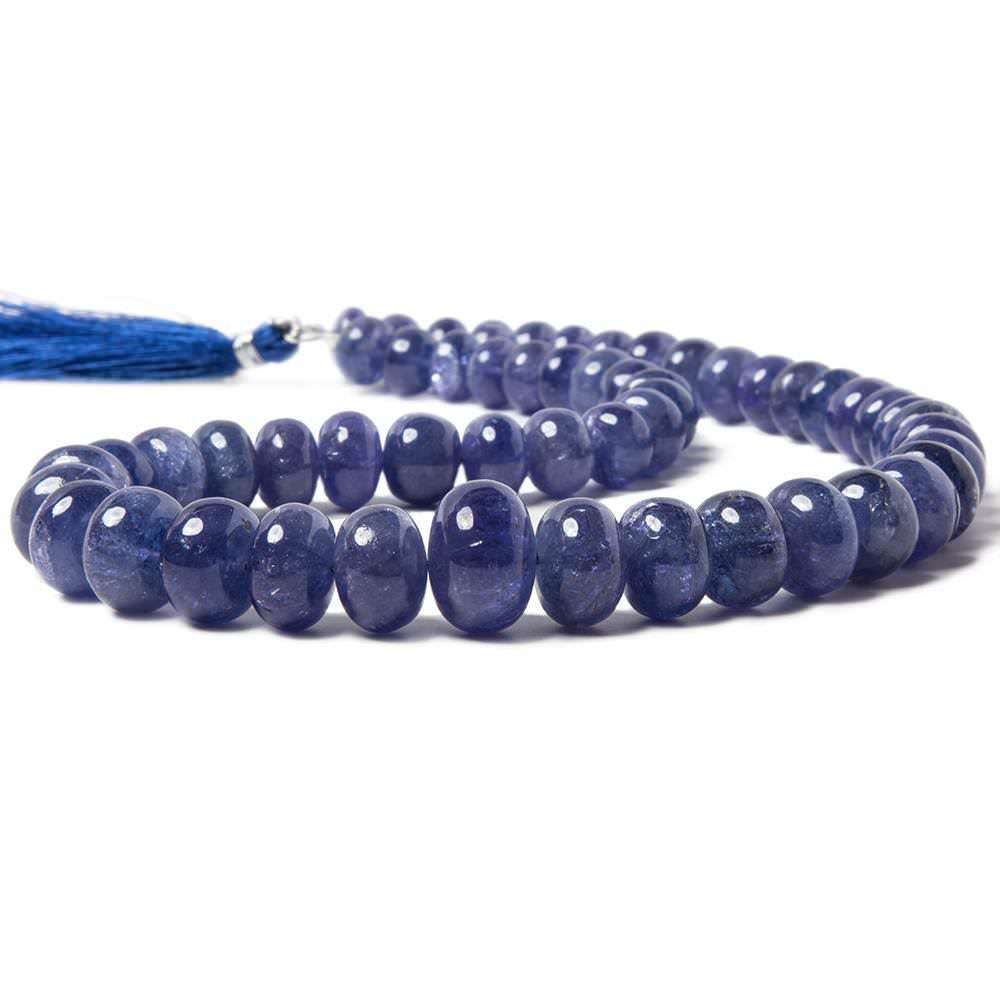 8-15mm Tanzanite Beads Plain Rondelle, AA Grade 15.25 inch 55 pieces - Beadsofcambay.com