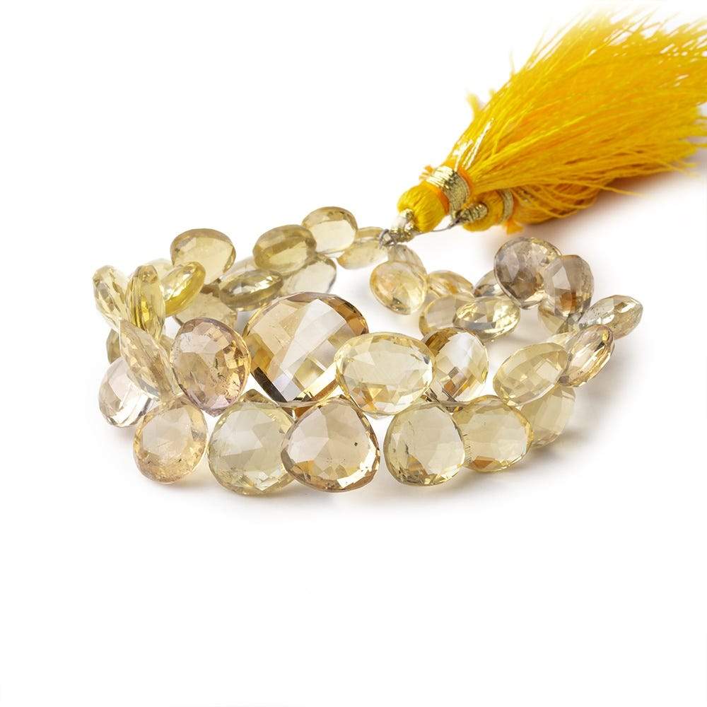8-16mm Citrine Faceted Heart Beads 6.5 inch 40 pieces - Beadsofcambay.com