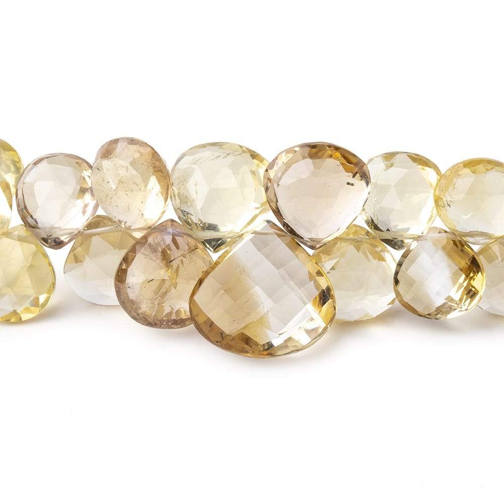 8-16mm Citrine Faceted Heart Beads 6.5 inch 40 pieces - Beadsofcambay.com