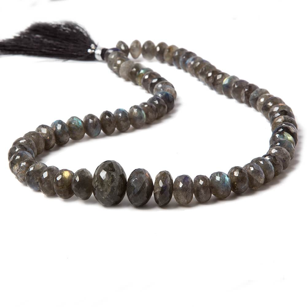 8-16mm Labradorite Faceted Rondelle Beads 16 inch 65 pieces - Beadsofcambay.com