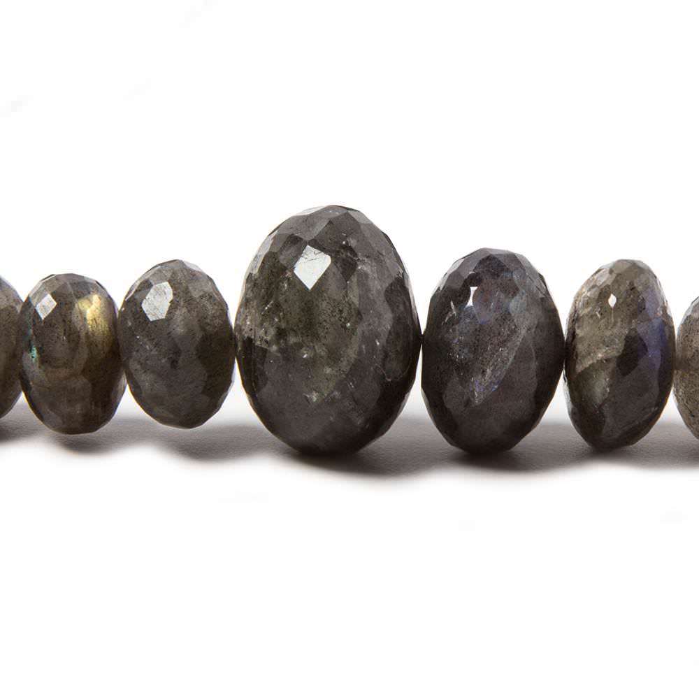 8-16mm Labradorite Faceted Rondelle Beads 16 inch 65 pieces - Beadsofcambay.com
