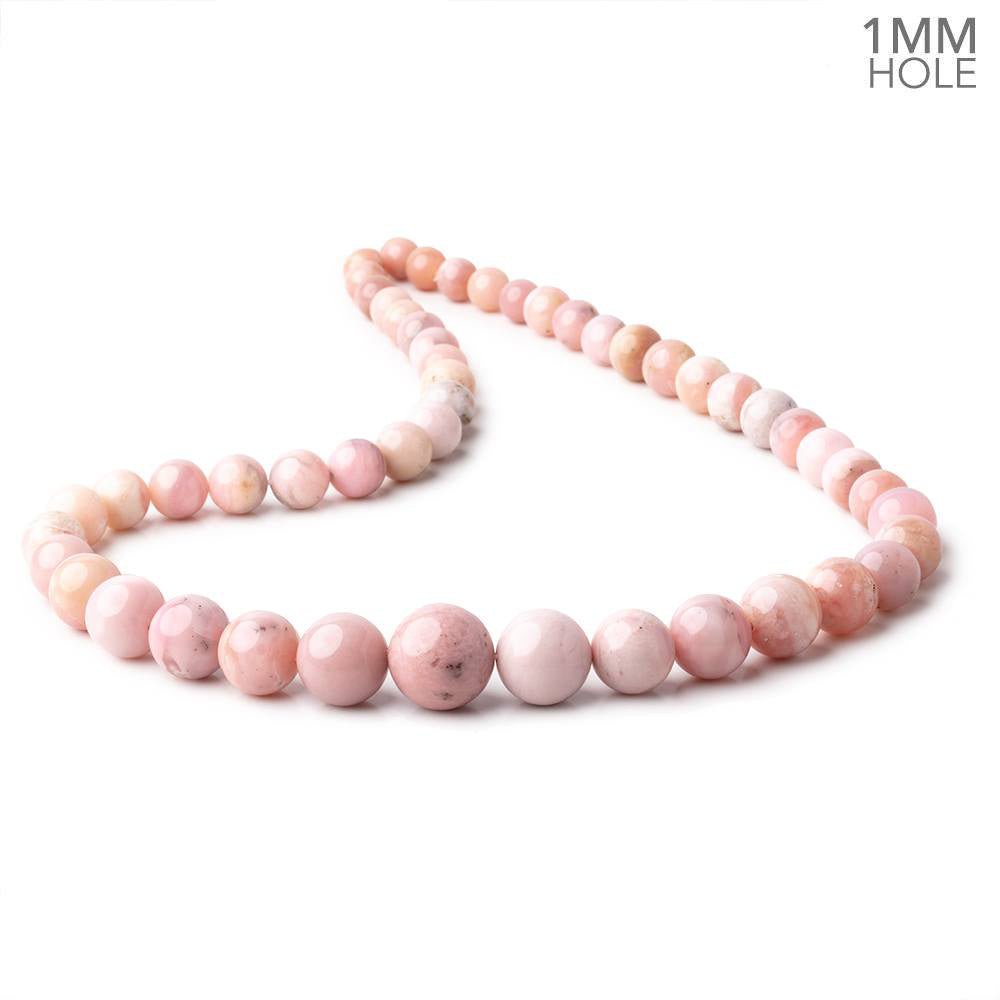 8-16mm Pink Peruvian Opal Plain Round Beads 20 inch 43 pieces AA 1mm Hole - Beadsofcambay.com