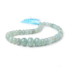 8-17.5mm Aquamarine Plain Rondelle Beads 14 inch 48 pieces - Beadsofcambay.com