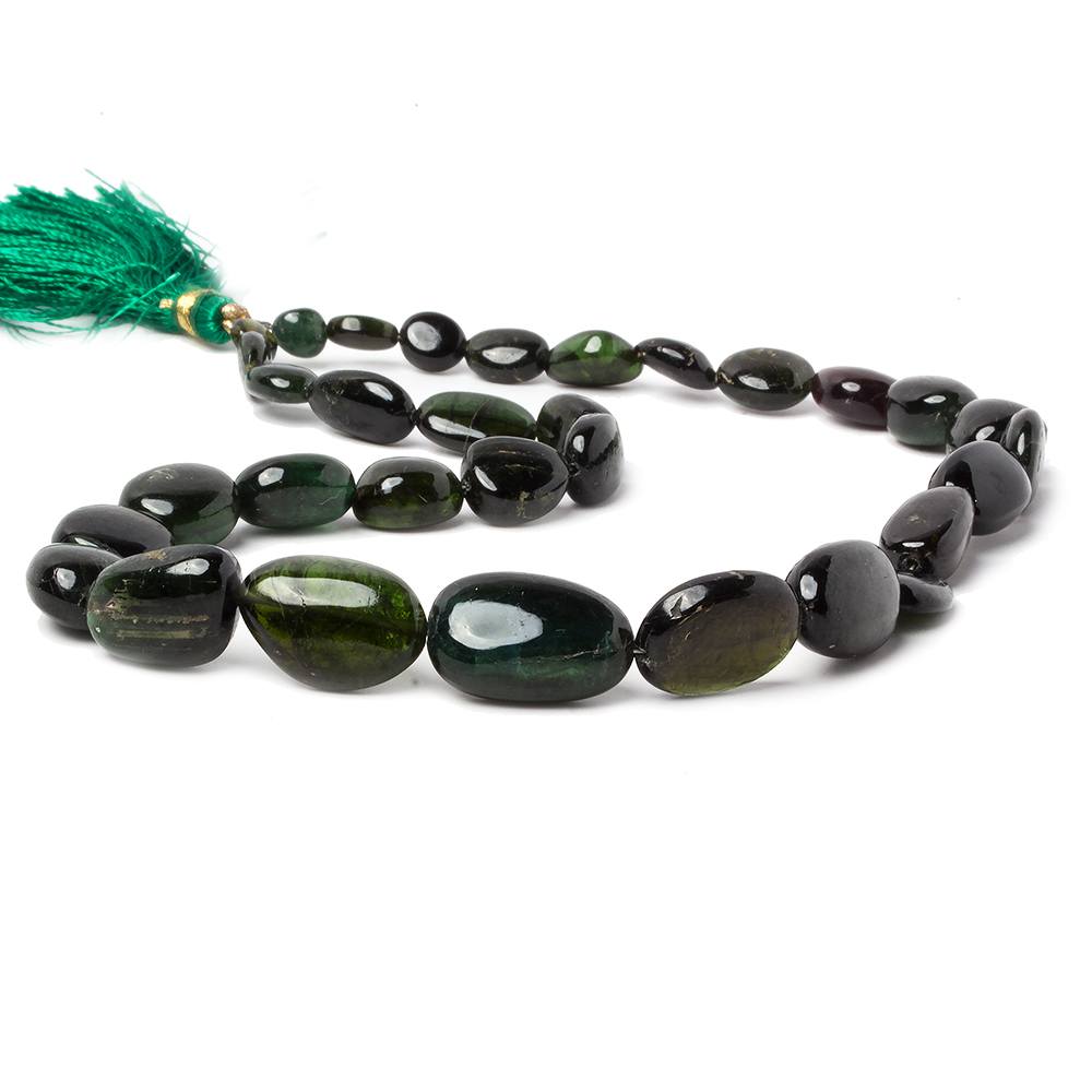 8-17mm Green Tourmaline Plain Nugget Beads 13.5 inch 29 pieces - Beadsofcambay.com