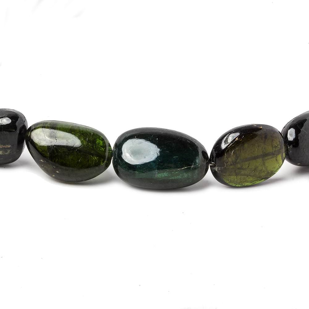 8-17mm Green Tourmaline Plain Nugget Beads 13.5 inch 29 pieces - Beadsofcambay.com