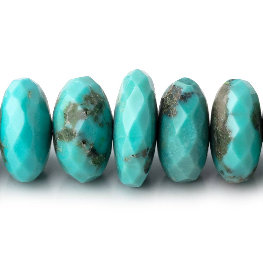 8-17mm Sleeping Beauty Turquoise Faceted Rondelle Beads 18 inch 70 pieces AAA - Beadsofcambay.com