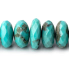 8-17mm Sleeping Beauty Turquoise Faceted Rondelle Beads 18 inch 70 pieces AAA - Beadsofcambay.com