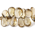 8-18mm Dark Lemon Quartz Faceted Pear Beads 9 inch 58 pieces - Beadsofcambay.com