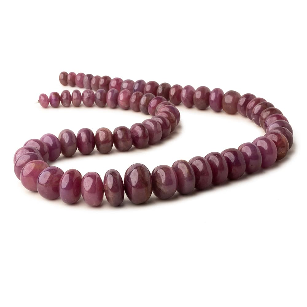 8-18mm Ruby Plain Rondelle Beads 20 inch 62 pieces AA - Beadsofcambay.com