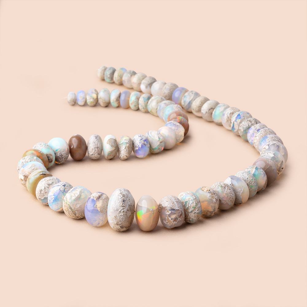 8-20mm Ethiopian Opal with Matrix Plain Rondelle Beads 20 inch 60 pieces AAA - Beadsofcambay.com