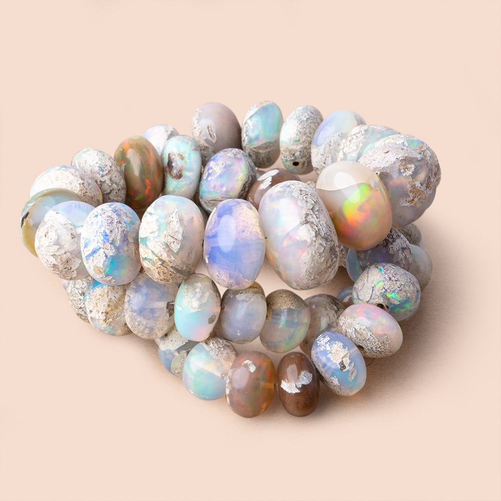 8-20mm Ethiopian Opal with Matrix Plain Rondelle Beads 20 inch 60 pieces AAA - Beadsofcambay.com