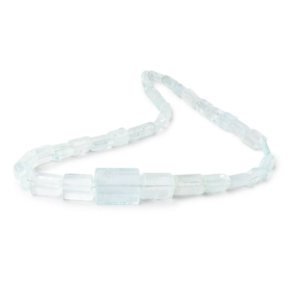 8-21mm Aquamarine Natural Straight Drilled Crystals 17 inch 35 beads - Beadsofcambay.com