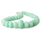 8-22mm Chrysoprase Hand Carved Melon Rondelles 13 inch 36 beads AA - Beadsofcambay.com