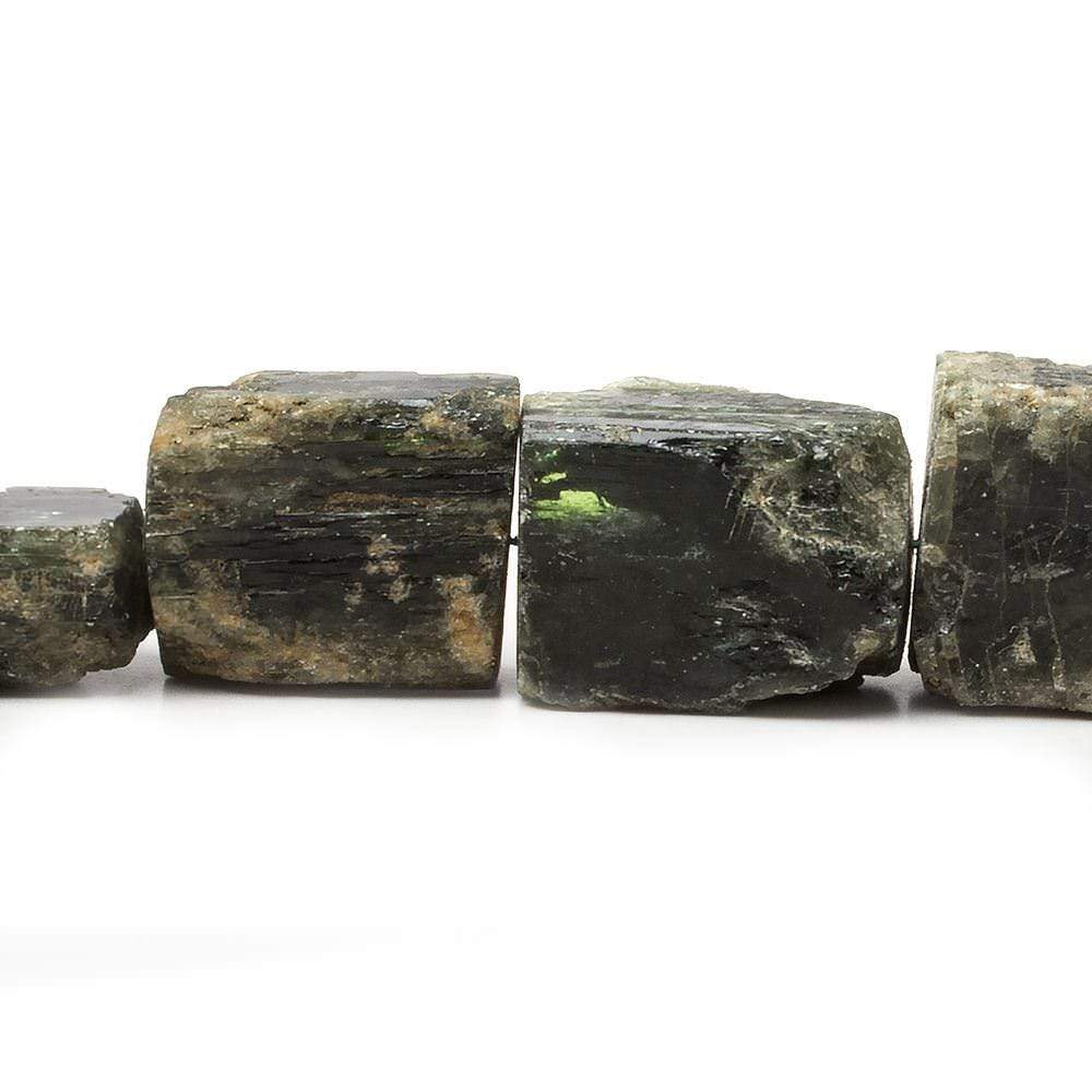 8-23mm Chrome Diopside Beads Unpolished Natural Crystal 8 inch 13 pieces - Beadsofcambay.com