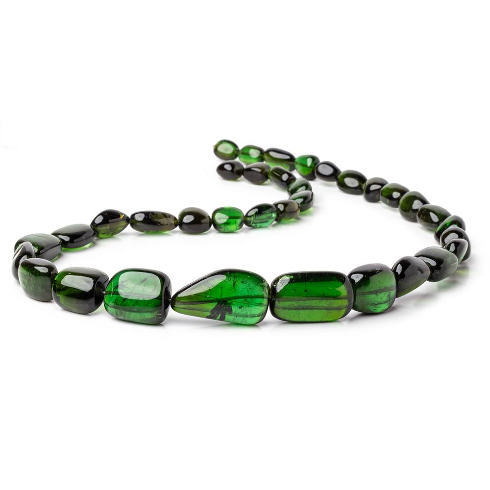 8-27mm Chrome Green Tourmaline Plain Nugget Beads 19 inch 35 pieces AAA - Beadsofcambay.com