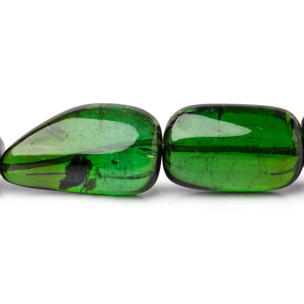 8-27mm Chrome Green Tourmaline Plain Nugget Beads 19 inch 35 pieces AAA - Beadsofcambay.com