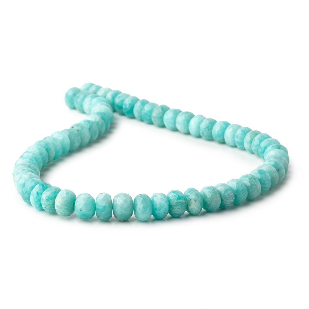 8-8.5mm Amazonite Faceted Rondelle Beads 13.5 inch 60 pieces - Beadsofcambay.com