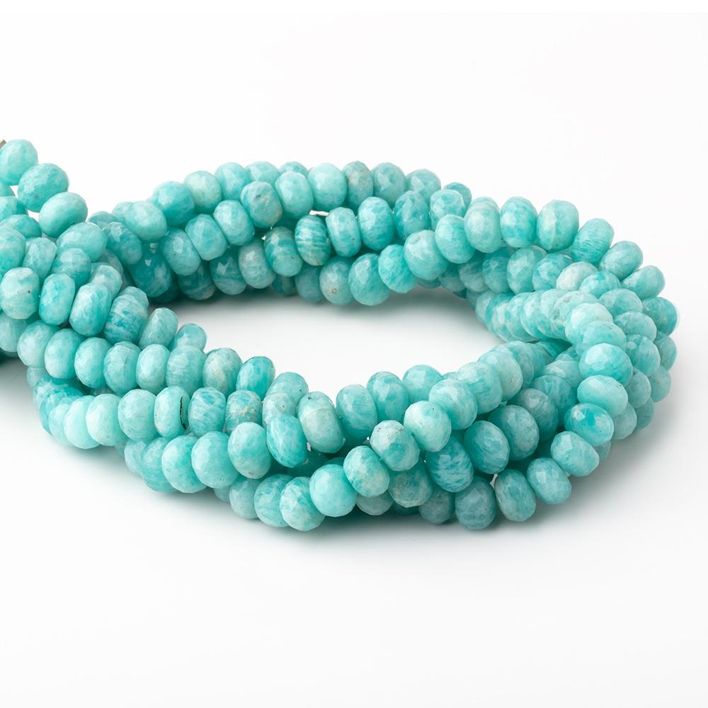 8-8.5mm Amazonite Faceted Rondelle Beads 13.5 inch 60 pieces - Beadsofcambay.com