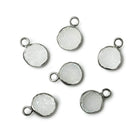 8-8.5mm Black Gold Bezel White Drusy Coin Pendant 1 piece - Beadsofcambay.com