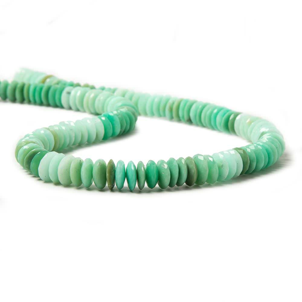 8-8.5mm Chrysoprase German Faceted Rondelle Beads 15 inch 135 pieces - Beadsofcambay.com